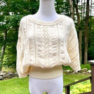 Cynthia Steffe Ruffle Wool & Silk Sweater Ivory
